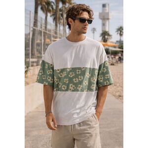 Grayson Threads Men's Tee NWT Floral Color Block Coastal Beach Resort Aesthetic